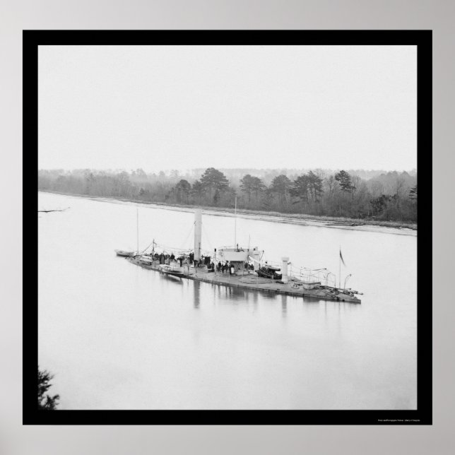 USS Monitor Casco on the James River, VA 1864 Poster (Front)