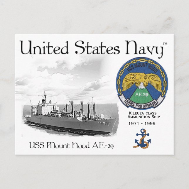 USS MOUNT HOOD AE-29  - POSTCARD (Front)