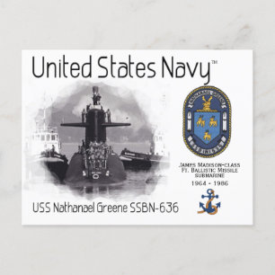 USS NATHANAEL GREENE SSBN-636 SUB   -   POSTCARD
