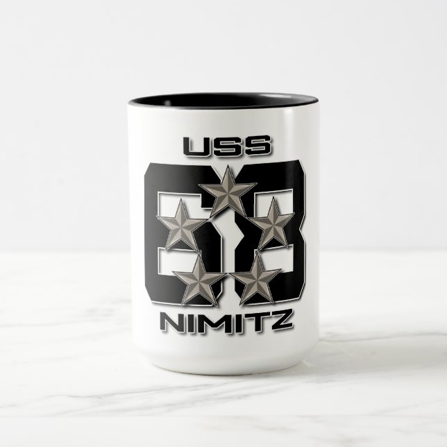 USS NIMITZ 5 STAR NOIR Mug (Centre)