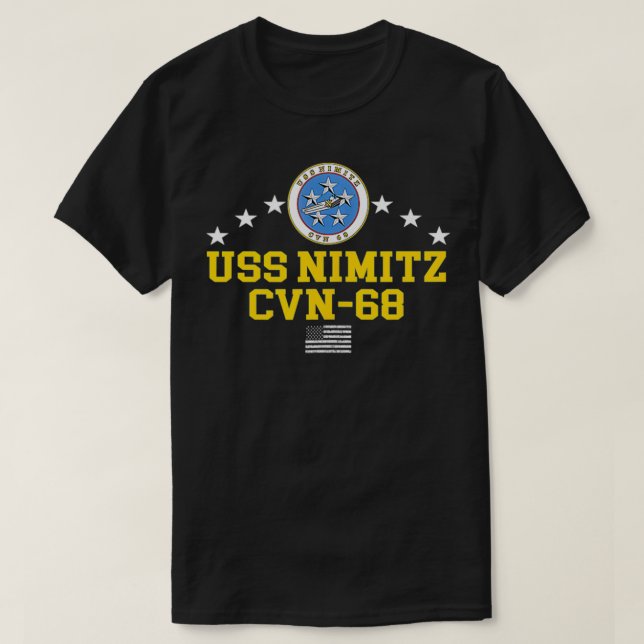 USS Nimitz CVN68  T-Shirt (Design Front)