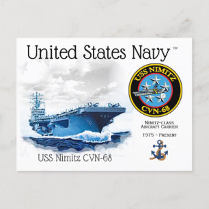 USS NIMITZ  CVN-68  AIRCRAFT CARRIER  -  Postcard