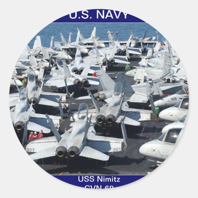 USS Nimitz CVN-68 Aircraft Sticker (Front)
