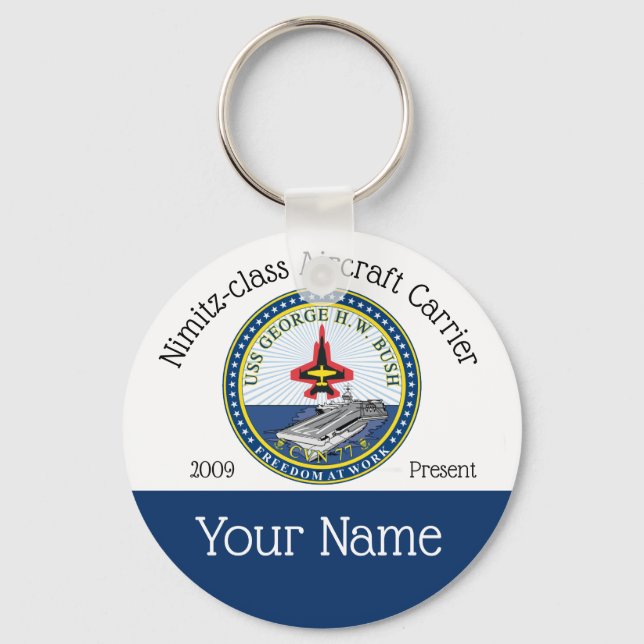 USS NIMITZ  CVN-77  AIRCRAFT CARRIER KEYCHAIN (Front)