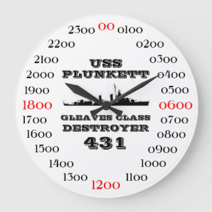USS Plunkett (DD-431) Large Clock