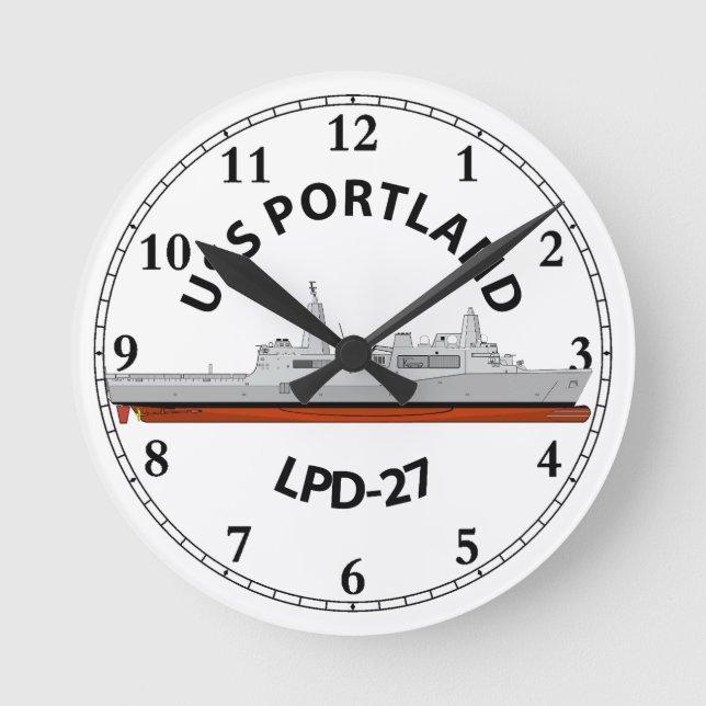 USS PORTLAND, LPD-27, SAN ANTONIO   ROUND CLOCK (Front)