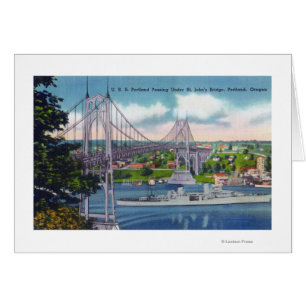 USS Portland passe sous le pont St. John's