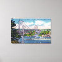 USS Portland Passing Under St. John's Bridge