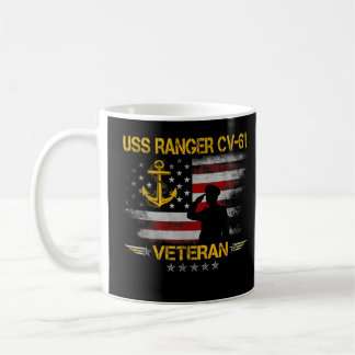 USS Ranger CV-61 Aircraft Carrier Veteran Flag Vet Coffee Mug