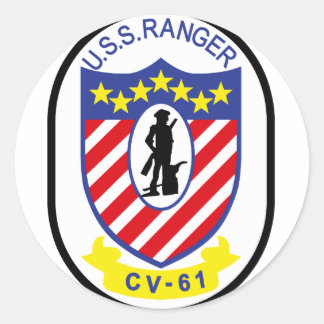 USS Ranger (CV-61) Classic Round Sticker