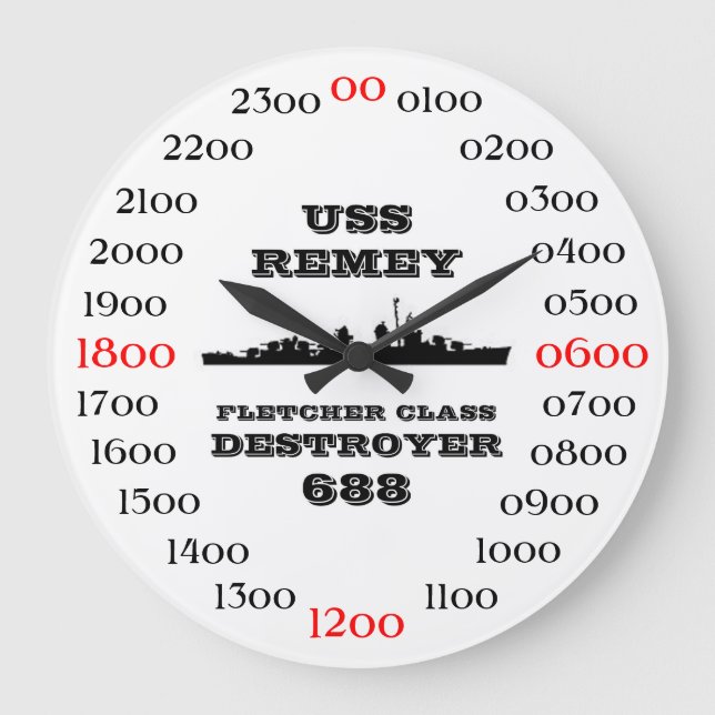 USS Remey (DD-688) Large Clock (Front)