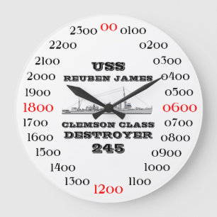 USS Reuben James (DD-245) Large Clock