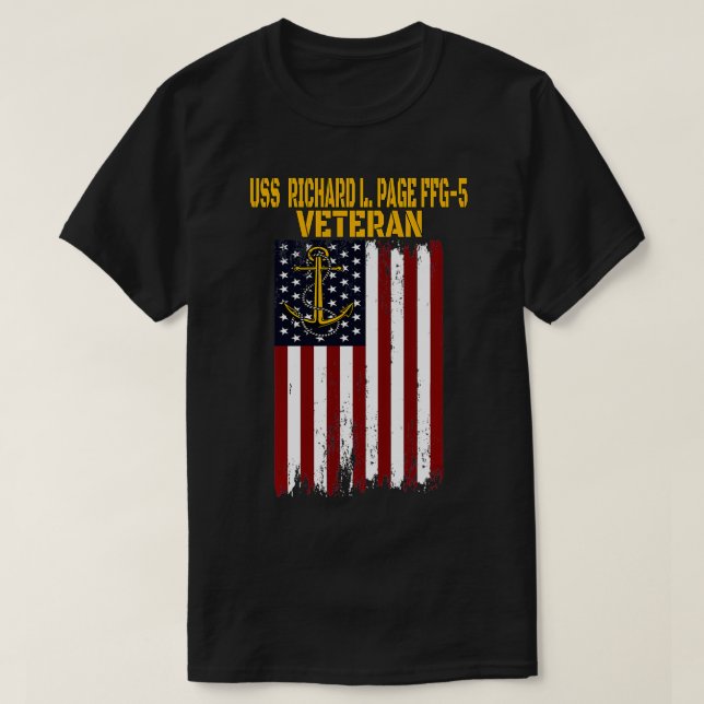 USS Richard L Page FFG5 Frigate Veterans Day Fathe T-Shirt (Design Front)