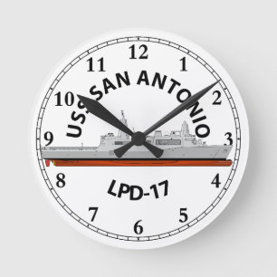 USS SAN ANTONIO , LPD-17, SAN ANTONIO CLASS  ROUND CLOCK