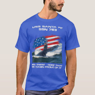 USS Santa Fe SSN763 American Flag Submarine Vetera T-Shirt