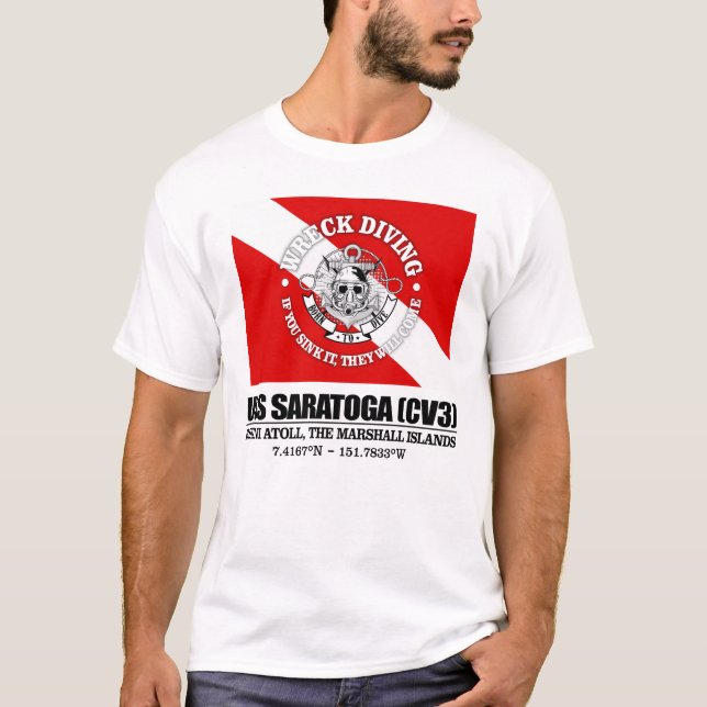 USS Saratoga (CV3) (wreck diving) T-Shirt (Front)