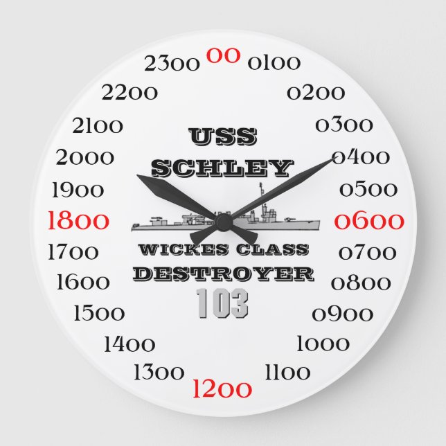 USS Schley (DD-103) Large Clock (Front)