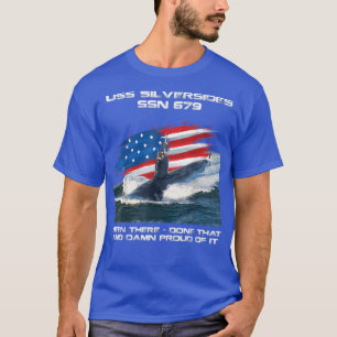 USS Silversides SSN679 American Flag Submarine Vet T-Shirt