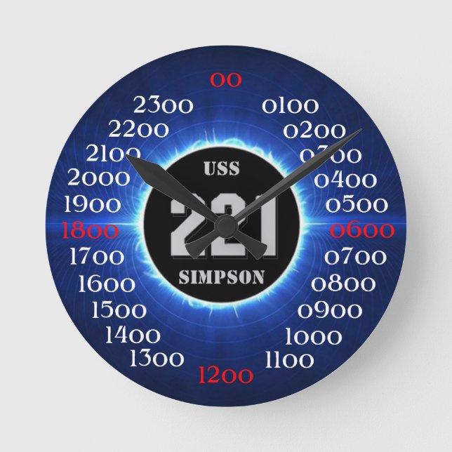 USS Simpson (DD-221) Round Clock (Front)