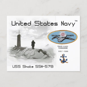 USS SKATE SSN-578 SUBMARINE - CARTE POSTALE