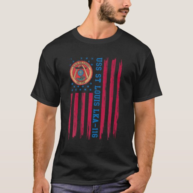 USS St Louis LKA-116 Amphibious Cargo Ship Veteran T-Shirt (Front)