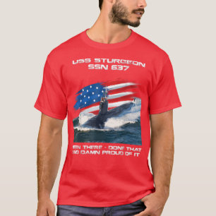 USS Sturgeon SSN637 American Flag Submarine Vetera T-Shirt