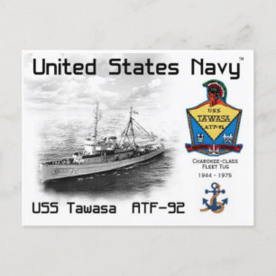 USS TAWASA ATF-92 FLEET TUG POSTCARD