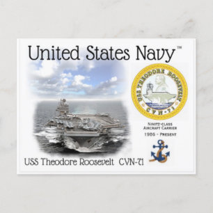 USS THEODORE ROOSEVELT CVN-71       -  Postcard