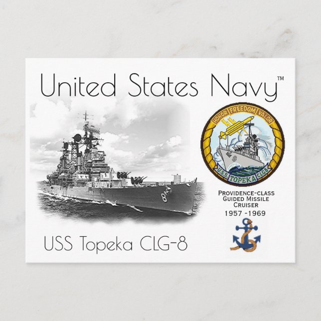 USS TOPEKA CLG-8  CRUISER POSTCARD a (Front)