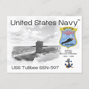 USS TULLIBEE SSN-597 SUBMARINE - CARTE POSTALE