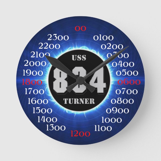 USS Turner (DD-834) (DDR-834) Round Clock (Front)