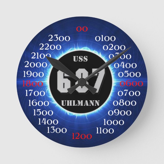 USS Uhlmann (DD-687) Round Clock (Front)