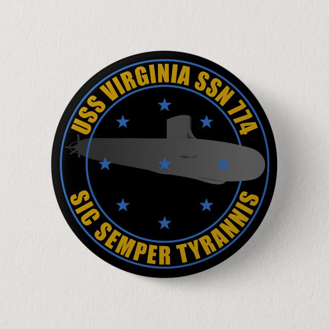 USS Virginia 2 Inch Round Button (Front)