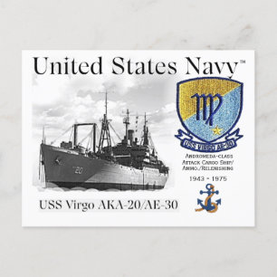 USS VIRGO AKA-20/AE-30 - CARTE POSTALE