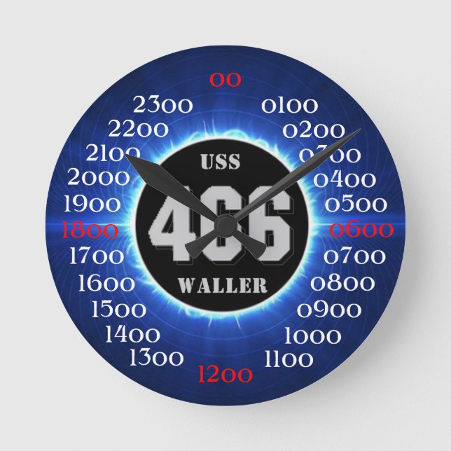 USS Waller (DD/DDE-466) Round Clock (Front)