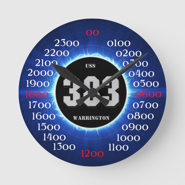 USS Warrington (DD-383) Round Clock (Front)