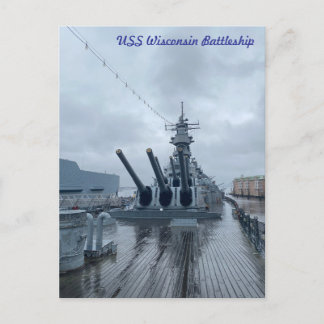 USS Wisconsin Battleship Postcard