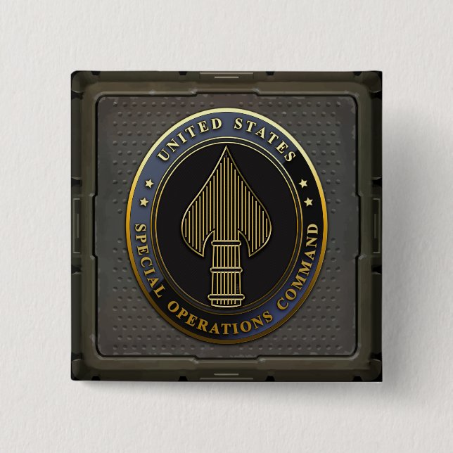 USSOCOM Emblem 2 Inch Square Button (Front)