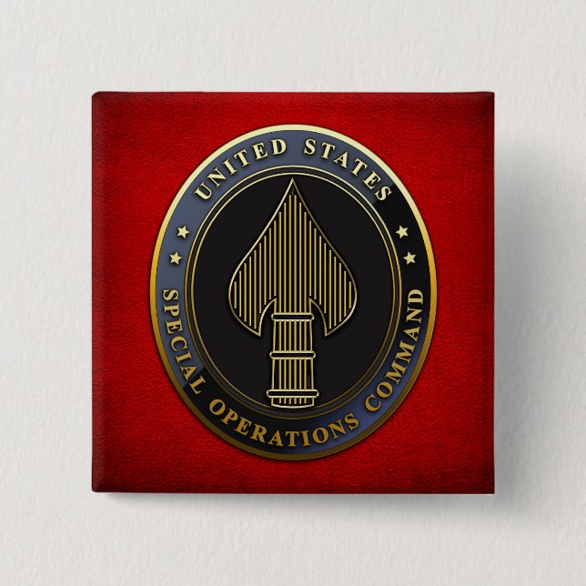 USSOCOM Emblem 2 Inch Square Button (Front)