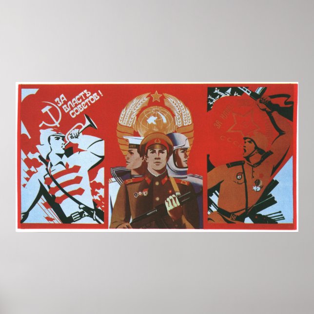 USSR CCCP Cold War Soviet Union Propaganda Posters (Front)