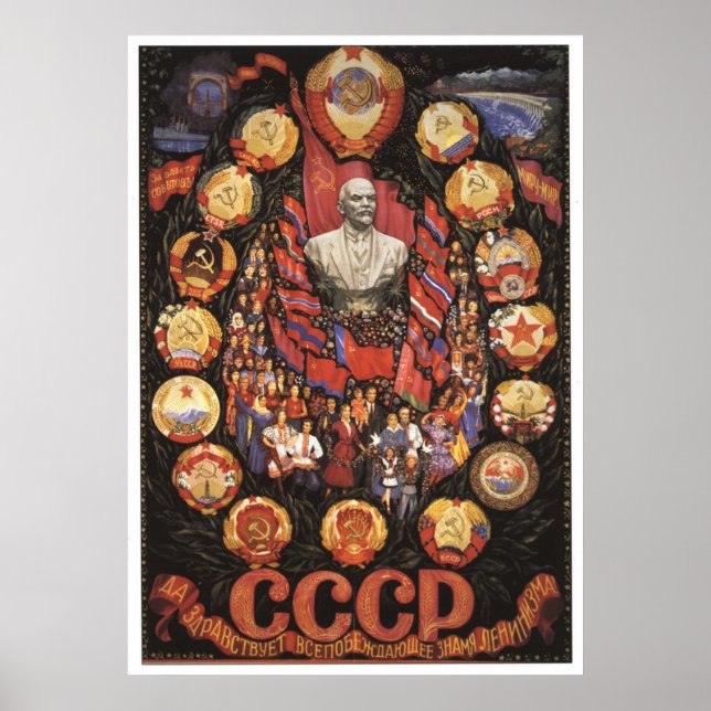 USSR CCCP Cold War Soviet Union Propaganda Posters (Front)