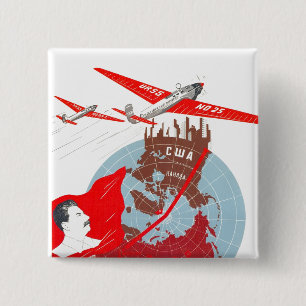 USSR CCCP Cold War Soviet Union Propaganda Posters 2 Inch Square Button