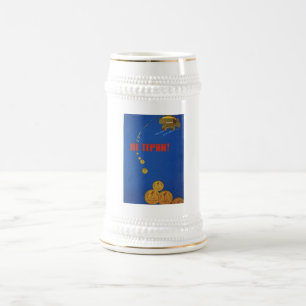 USSR CCCP Cold War Soviet Union Propaganda Posters Beer Stein
