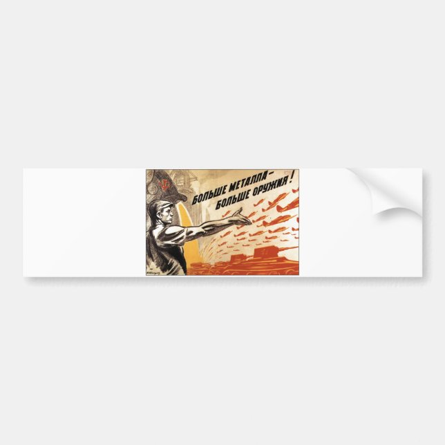 USSR CCCP Cold War Soviet Union Propaganda Posters Bumper Sticker (Front)