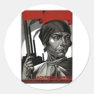 USSR CCCP Cold War Soviet Union Propaganda Posters Classic Round Sticker