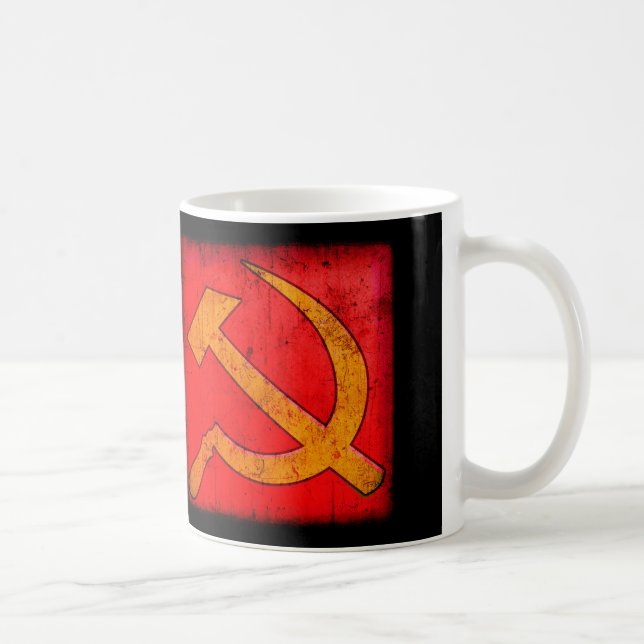 USSR Communism Hammer & Sickle Grunge Mug (Right)