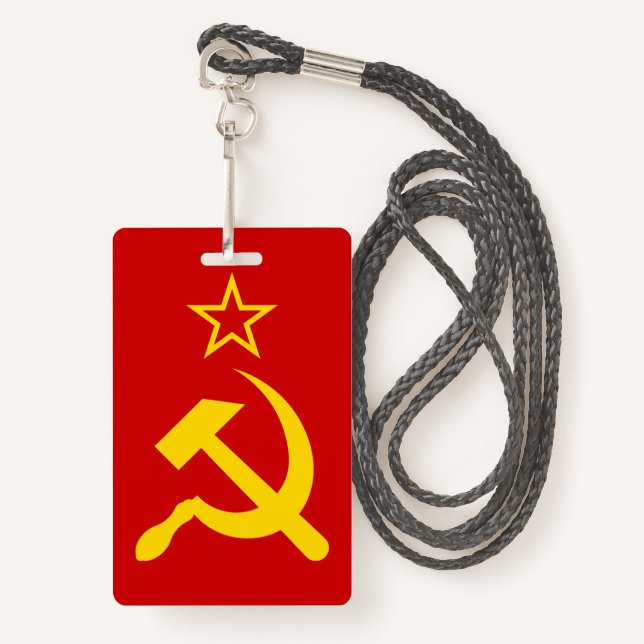 USSR Flag - Soviet Union Flag Badge (Front with Lanyard)
