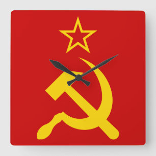 USSR Flag - Soviet Union Flag Square Wall Clock