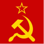 USSR Flag - Soviet Union Flag Standing Photo Sculpture<br><div class="desc">Yellow hammer and sickle on red flag. Historic flag of the Soviet Union.</div>