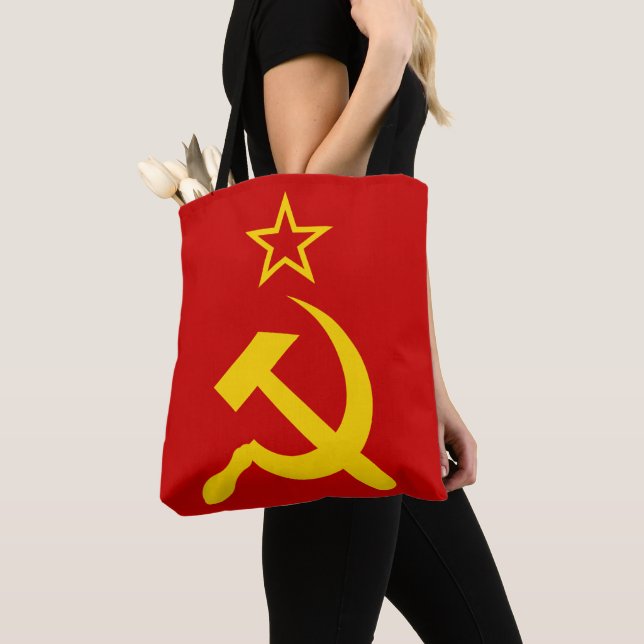 USSR Flag - Soviet Union Flag Tote Bag (Close Up)